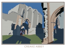 creake abbey, posters,railway posters, norfolk, bryan harford
