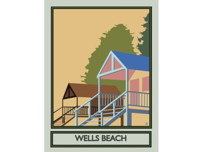 Wells beach, Norfolk, Railway posters, Bryan Harford