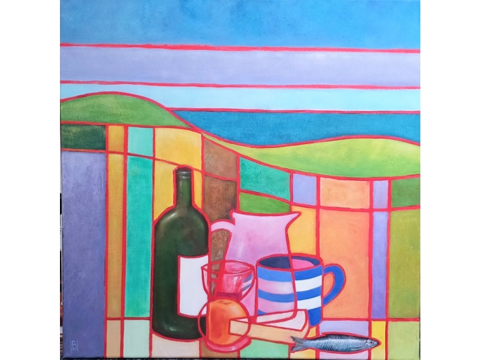 South Downs, still life, acrylic painting, Bryan Harford , landscape