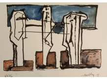 sculptures, ink on paper, bryan harford, drawings,