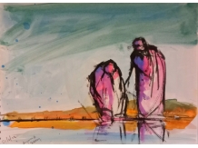 Stiffkey, high sands creek,, norfolk, bryan harford, ink, coastal art