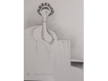 pencil drawing/bryan harford/seated figure, figure drawing, art deco,
