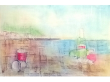 oil pastel, scarborough, yorkshire, oil painting, still life, bryan harford