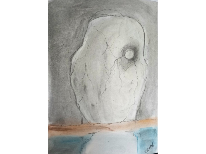 sculptural, charcoal drawing, bryan harford, 