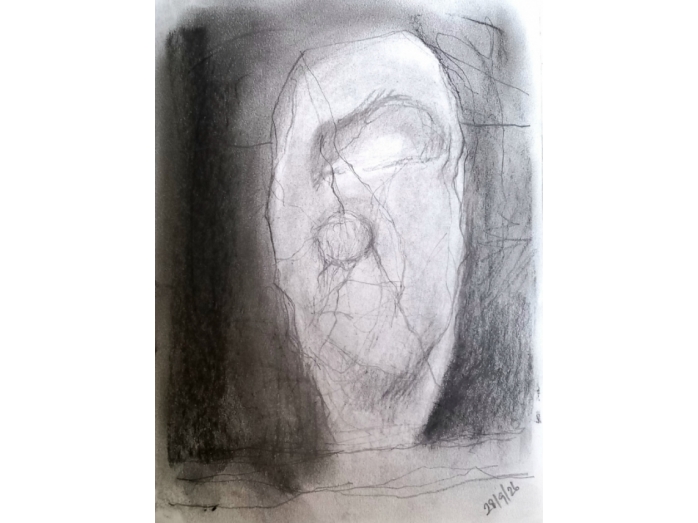 sculptural, charcoal drawing, bryan harford, woodlands