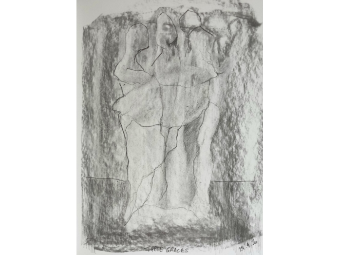 sculptural, charcoal drawing, bryan harford, 