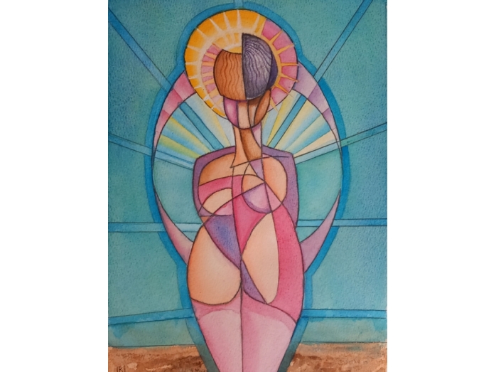 Angel, watercolour, gethsemane, bryan harford, pencil, gouche