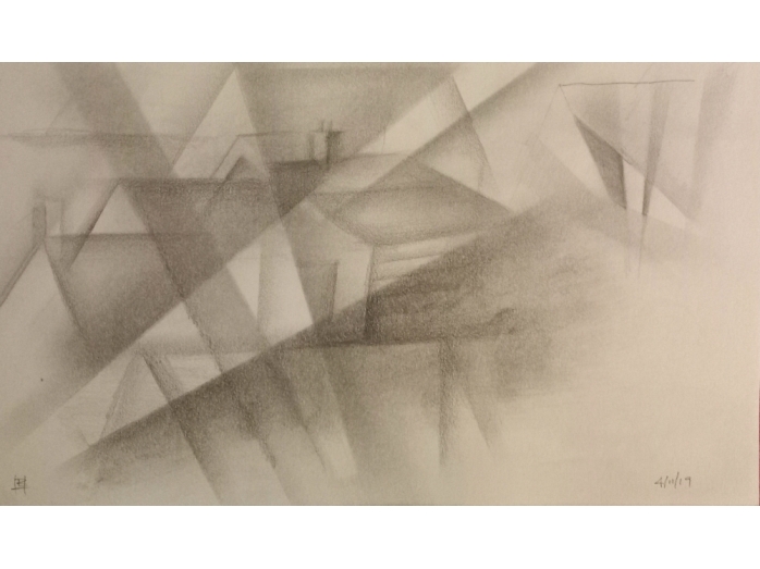 pencil on paper, searchlights, bryan harford