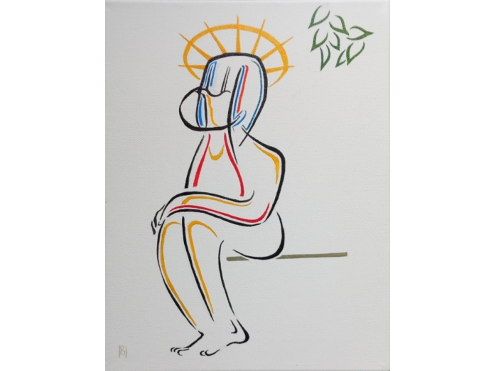 figure, ink, canvas, bryan harford, painting