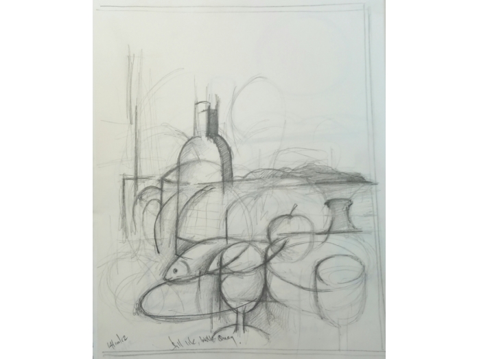 still life, pencil drawing, wells next the sea, norfolk, bryan harford, food, good living